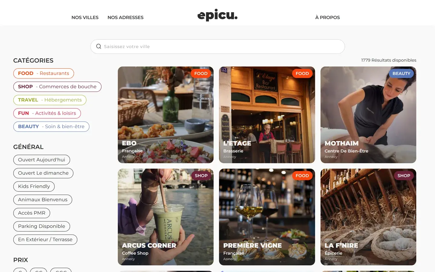 Site internet EPICU créé par VBWEB