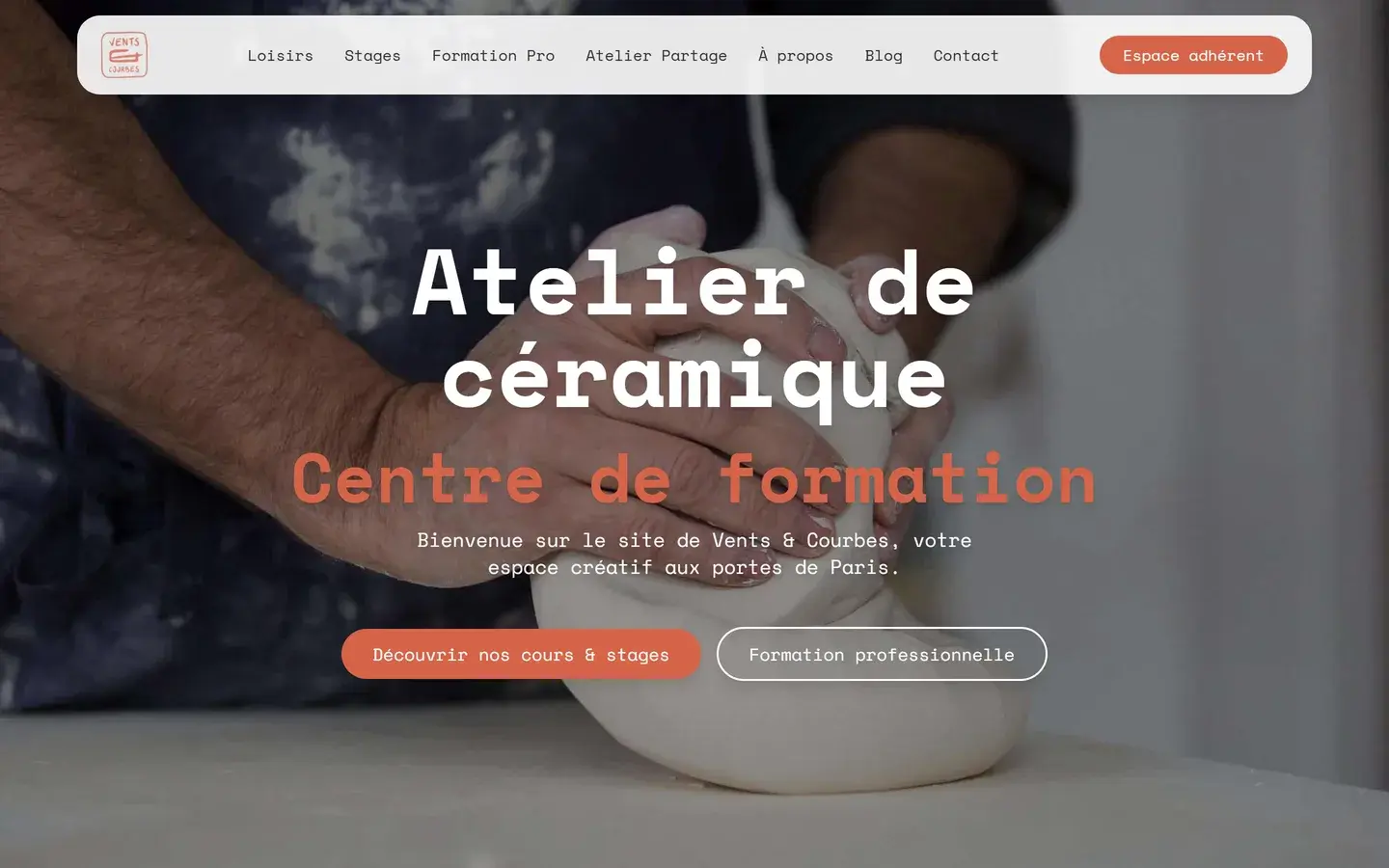 Site internet Vents et Courbes créé par VBWEB